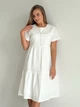 Льняна сукня з рюшами міді біла Merlini Гутта 700001241 розмір 4XL-5XL - зображення 4