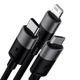 Кабель заряджання Baseus CAXS000001 Star Speed ​​3 в 1 USB - Lightning / Micro USB / Type-C (3.5А) (1.2M) швидка зарядка Чорний - зображення 3