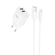 Сітчасте зарядне пристрій Hoco C141A 5V/2.1A 2хUSB + кабель USB to Micro USB Білий - зображення 1