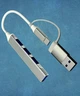 USB-хаб концентратор USB C-809 USB 3.0 Type-C/Type-A на 4 порта: 1 x USB 3.0 3 x USB 2.0 Металл, серебристый (L147) - изображение 1
