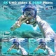 Водонепроникна камера 56MP Dual Screen 4K з картою пам'яті 32GB для підводної зйомки, синя - зображення 4