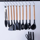 Набір кухонного приладдя 19 предметів Kitchen Set силіконові ЧОРНИЙ - зображення 5