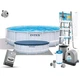 Круглый каркасный бассейн Intex 26746 + лестница, фильтр-насос, тент, подстилка, большой для всей семьи на 19156 л, серый - изображение 5