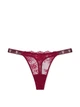 Трусики Стрінги зі Стразами Victoria's Secret (2163389432601) Very Sexy Shine Strap Rose Lace Thong Panty XL бордові - зображення 3