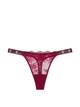 Трусики Стрінги зі Стразами Victoria's Secret (2163389432597) Very Sexy Shine Strap Rose Lace Thong Panty XS бордові - зображення 3
