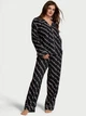 Жіноча піжама (штани + Сорочка) Victoria's Secret Flannel Pajama XXL Black Ribbon Script - зображення 1