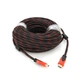 Кабель Merlion HDMI-HDMI 30m v1.4 круглый с фильтрами для телевизора и компьютера черный-красный (TOR-JUG_22B) - изображение 1