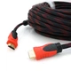 Кабель Merlion HDMI-HDMI 30m v1.4 круглый с фильтрами для телевизора и компьютера черный-красный (TOR-JUG_22B) - изображение 2