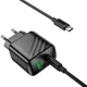 Сетевое зарядное устройство адаптер Hoco CS25A Rico |1USB/1Type-C, 20W/3A, поддержка быстрой зарядки PD/QC/FCP/AFC, многоуровневая система защиты, универсальная совместимость| + Кабель Type-C to Type-C в комплекте |1 м, до 60 Вт| Черный - изображение 5