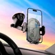 Автомобільний тримач Hoco H54 Brusco Ultra-Thin Push-Type Car Holder |для телефону, від 4.5" до 7", натискний механізм, обертання на 360°, надійна фіксація, легке встановлення на центральну консоль| Чорний - зображення 3