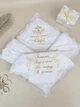 Крыжма утеплённая для девочки Family Tradition велюровая махра с вышивкой 100х100 см белая Сонечка - изображение 1