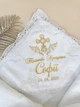 Крыжма утеплённая для девочки Family Tradition велюровая махра с вышивкой 100х100 см белая Сонечка - изображение 2