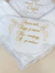 Крыжма утеплённая для девочки Family Tradition велюровая махра с вышивкой 100х100 см белая Сонечка - изображение 4