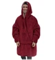 Толстовка – плед із капюшоном HUGGLE HOODIE BLANKET, плед із рукавами бордовий, тепла хутряна піжама для дому - зображення 9