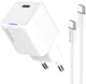 Сетевое зарядное устройство ColorWay GaN Mini 30W PD Port PPS USB-C + cable Type-C White (CW-CHS054PDC-WT) - изображение 1