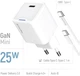 Сетевое зарядное устройство ColorWay GaN Mini 25W PD Port PPS USB-C + cable Type-C White (CW-CHS052PDC-WT) - изображение 7