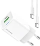 Сетевое зарядное устройство ColorWay GaN Mini 30W PD Port PPS USB (Type-C PD + USB QC3.0) + cable Type-C White (CW-CHS053PDC-WT) - изображение 1