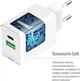 Сетевое зарядное устройство ColorWay GaN Mini 30W PD Port PPS USB (Type-C PD + USB QC3.0) + cable Type-C White (CW-CHS053PDC-WT) - изображение 8