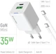 Сетевое зарядное устройство ColorWay GaN Mini 35W PD Port PPS USB (Type-C PD + USB QC3.0) + cable Type-C White (CW-CHS055PDC-WT) - изображение 7