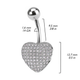 Банан для пірсингу пупка Серце з фіанітами CZ Сталь 316L Mr.Piercing - изображение 4