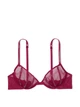 Комплект белья (лиф+трусики стринги) со стразами Victoria's Secret (2133866495125) Sheer Shine 75B/M бордовый - изображение 6