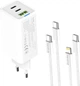 Сетевое зарядное устройство ColorWay GaN Mini 65W PD Port PPS USB (USB-2C1A) + cable Type-C & Lightning White (CW-CHS058PDCL-WT) - изображение 3