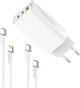 Сетевое зарядное устройство ColorWay GaN Mini 65W PD Port PPS USB (USB-2C1A) + cable Type-C & Lightning White (CW-CHS058PDCL-WT) - изображение 5