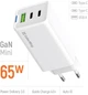 Сетевое зарядное устройство ColorWay GaN Mini 65W PD Port PPS USB (USB-2C1A) White (CW-CHS058PD-WT) - изображение 7
