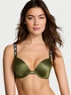 Комплект білизни (ліф+трусики бразиліана) зі стразами Victoria's Secret (2133866495150) Bombshell Push-Up 70B/XS зелений - зображення 2