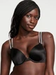 Комплект білизни (ліф+трусики стрінги) зі стразами Victoria's Secret (2133866495127) Double Shine Strap 70B/XS чорний - зображення 2