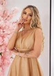 Вечернее шифоновое платье с блестками 552417 Золотой 44 - изображение 4