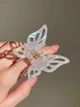 Заколка-крабик для волос Fashion Jewerly "Бабочка" зажим из ацетата, цвет бело-прозрачный градиент (3 тип) - изображение 3
