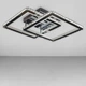 Квадратна LED люстра з кришталем 160 W на 2 плафони з пультом хромового кольору 3000-6000 К SY-19381/2 CR Svet - зображення 5