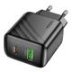 Мережевий зарядний пристрій Hoco CS25A 1USB-C/1USB PD/QC 20W Чорний - зображення 7