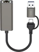 USB-C хаб XO HUB018 USB-С/USB-A to RJ45 Black (HUB018.black) - изображение 3
