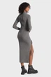 Жіноча сіра вовняна сукня MERINO RUCHED MIDI DRESS Michael Kors S MF482LZ4VR - изображение 3