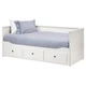 Каркас кушетки с 3 выдвижными ящиками HEMNES IKEA 903.493.26 белый - изображение 1