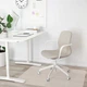 Офисное кресло с подлокотниками LANGFJALL на колесах 92 см IKEA 492.527.65 белый / бежевый - изображение 2