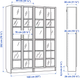 Книжный шкаф со стеклянными дверями BILLY/OXBERG 160x30x202 см IKEA 890.178.32 белый / белый - изображение 5