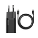 Сетевое зарядное устройство Baseus Super Si 1C 20W With Simple Wisdom Data Cable Type-C/iP 1m Black TZCCSUP-B01 - изображение 1