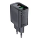 Мережевий зарядний пристрій ACEFAST A78 PD20W GaN (USB-A+USB-C) charger Black 6974316283256 - зображення 1