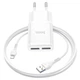 Сетевое зарядное устройство HOCO C88A Star round dual port charger set (iP) 12W White 6931474749512 - изображение 3