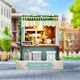 3D конструктор Румбокс со световыми эффектами "Время десерта" конструктор Room Box кукольный домик своими руками (RB045) - изображение 2