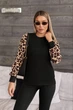 Женская кофточка с леопардовыми рукавами Fashion 50/52 черный - изображение 3