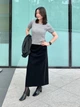 Юбка миди осенняя прямая женская Uniqlo 769862877 S Черная (1159828136) - изображение 9