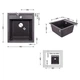 Кухонна мийка Lidz 460х515/200 GRF-13 графіт з штучного каменю (LIDZGRF13460515200) - зображення 2