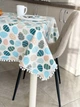 Скатерть водоотталкивающая Delux Textil с помпонами Голубые яички 170 х 130 см (368167) - изображение 3