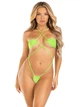 Боди-бикини Leg Avenue Wrap around bikini bodysuit, One Size, салатовое, на завязках, со стразами - изображение 1