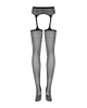 Сетчатые чулки-стокинги с цветочным рисунком Obsessive Garter stockings S207 XL/XXL, черные, доступ - изображение 6