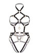 Портупея-тедди из экокожи Leg Avenue Heart ring harness teddy L, Black, подвеска-сердечко, цепи - изображение 5
